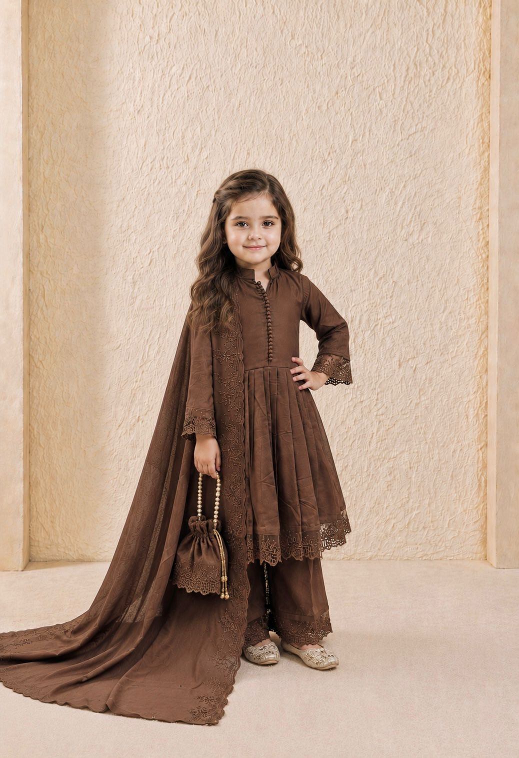 Kids Roman Silk Gown Set