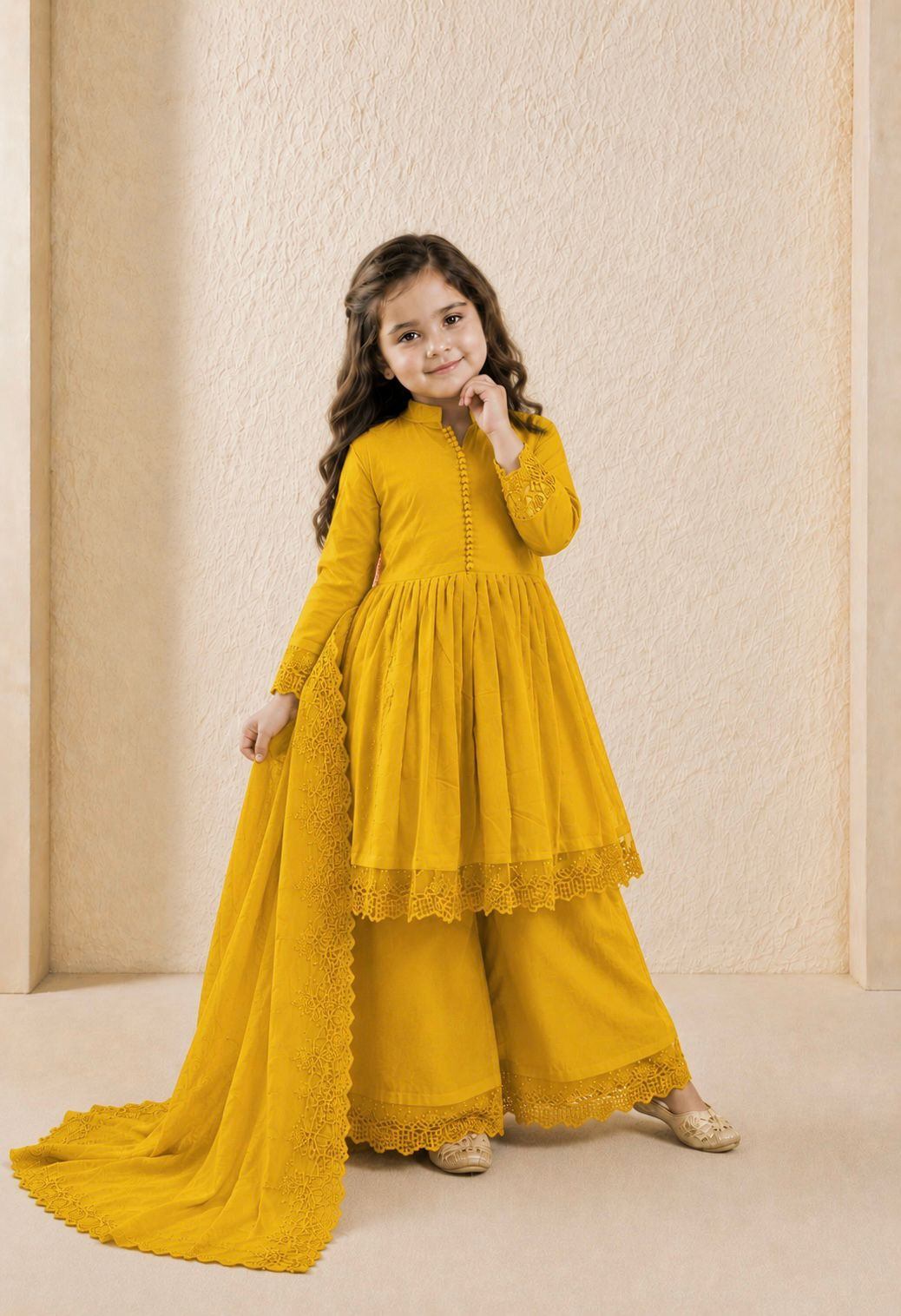 Kids Roman Silk Gown Set