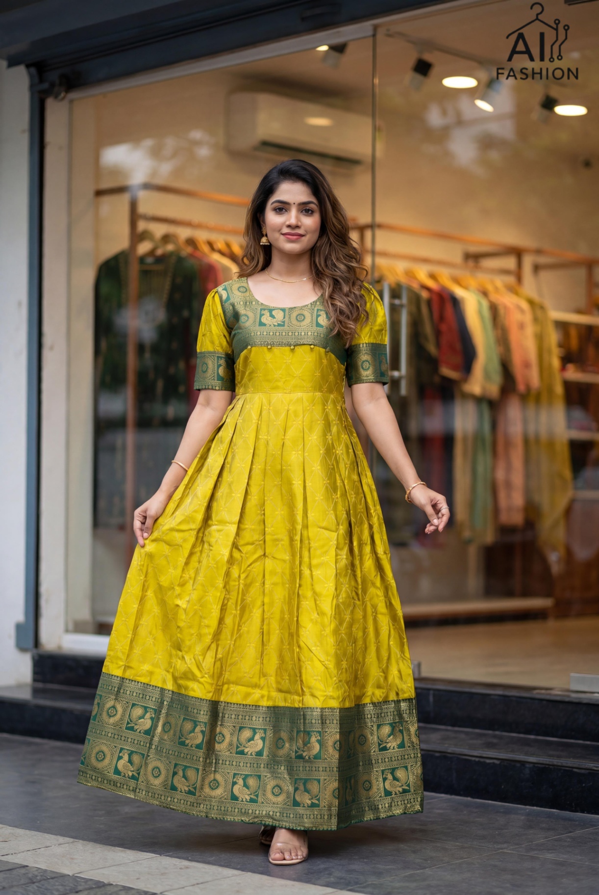 Kalyani Lichi Silk Jacquard Gown