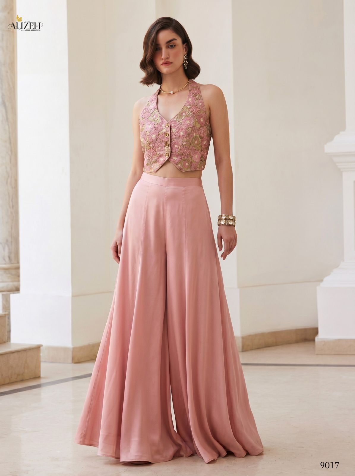 Alizeh Silk Waistcoat Palazzo Set