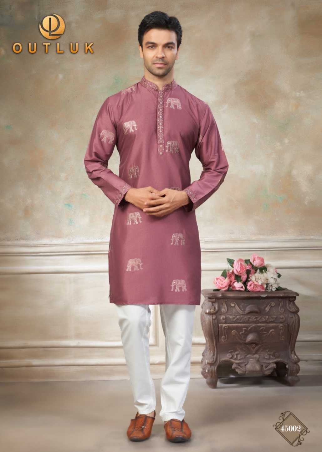 Outluk Silk Kurta Set