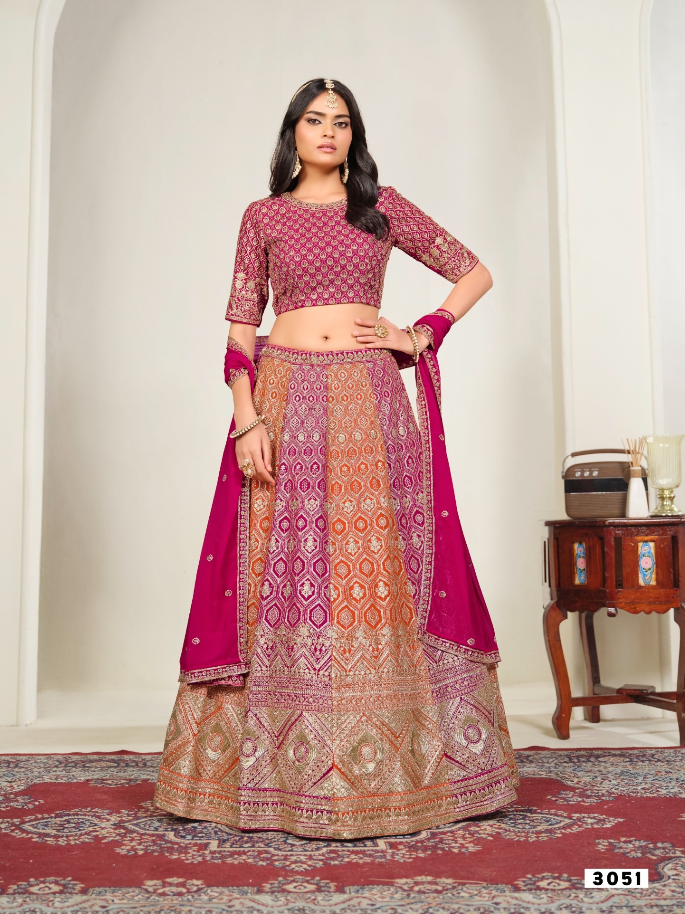 Faux Georgette Lehenga Set
